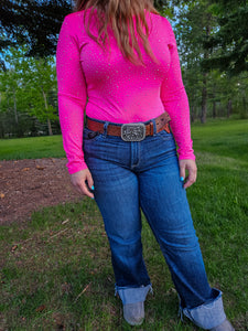 Hot Pink Sparkle Bodysuit
