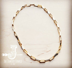 Matte Gold Large Chain Link Layering Necklace