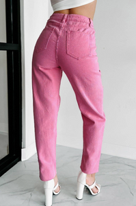Pink Star Patchwork Jeans