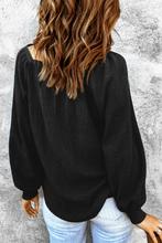 Load image into Gallery viewer, Puff Sleeve Waffle Knit Top