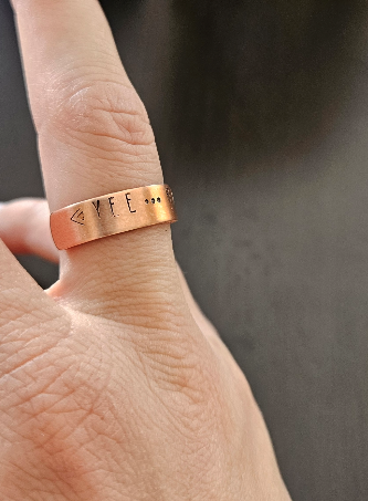 Copper Ridge Stamped Ring **Personalized**