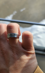 Silver Trail Stamped Ring