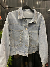 Load image into Gallery viewer, Studded Denim Jacket