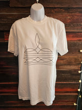 Load image into Gallery viewer, Wild West Chic: White Bootstitch Graphic Tee