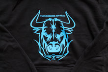 Load image into Gallery viewer, Bright Blue Bull Hoodie