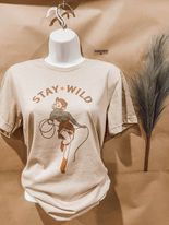 Load image into Gallery viewer, Pinup Cowgirl Stay Wild Western Graphic T-shirt